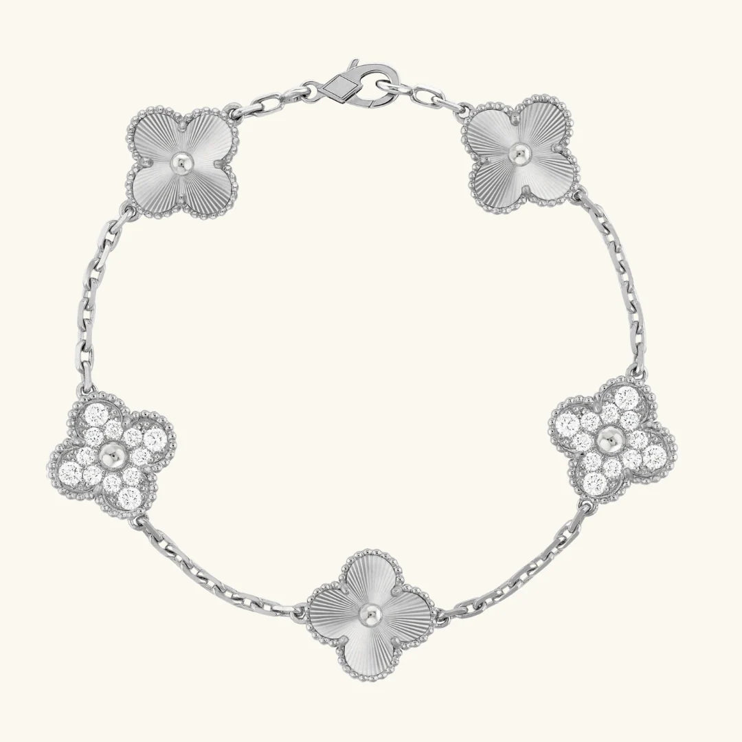 CLOVER | Silver Guilloché Bracelet Prestige